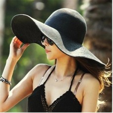 USA Summer Large Floppy Folding Wide Brim Cap Mujer&apos;s  Sun Straw Beach Hat Gift  eb-26245756
